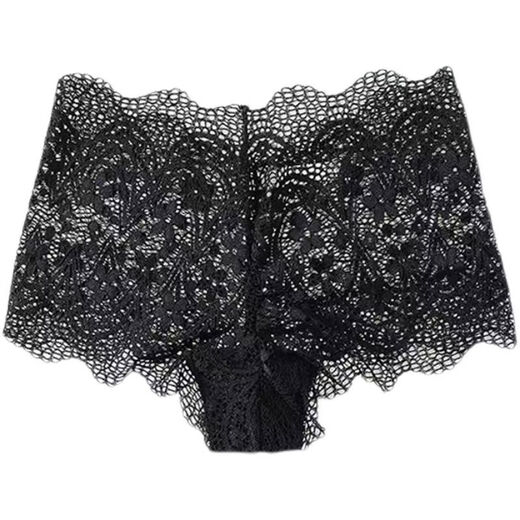 Victoria sexy thong pure lust style hollow new lace panties women's pure cotton crotch seamless briefs black M80105Jin Jin equals 0.5 kg