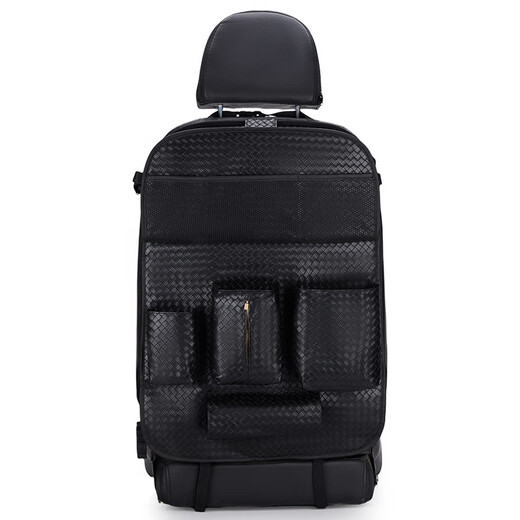 Shanye Car Seat Back Storage Rack Seat Back Storage Bag Children's Car Back Seat Folding Table Car Small Table Board Back Row Woven Pattern Back Chair Storage Bag Black