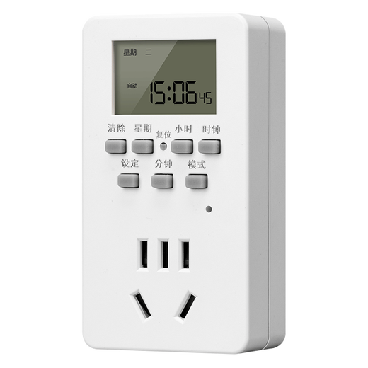 International electrician timer socket, national standard digital display electronic timer switch, timer/countdown/intermittent cycle power on and off, 24-hour segmented conversion socket, automatic power off 10A