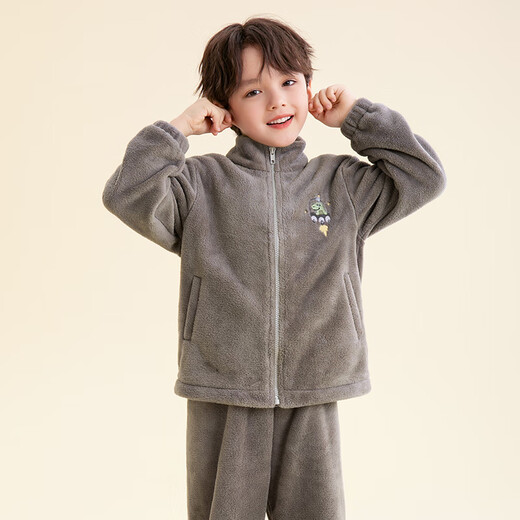 芬腾儿童睡衣防静电双面暖绒25年秋冬新款长袖男童家居服套装