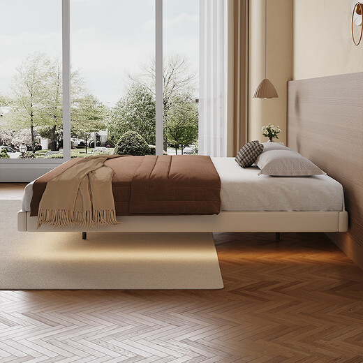 Eurasian Royal Nest without bedside storage bed 2025 new suspended master bed high-end atmosphere 1.8 meters double bed single bed 1.5*2m luxury version丨with light structure 10CM steel wood rib frame
