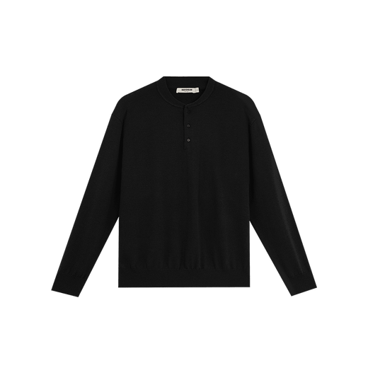 BODYDREAM merino wool BODYDREAM BM Henry collar sweater men's machine washable wool sweater black S