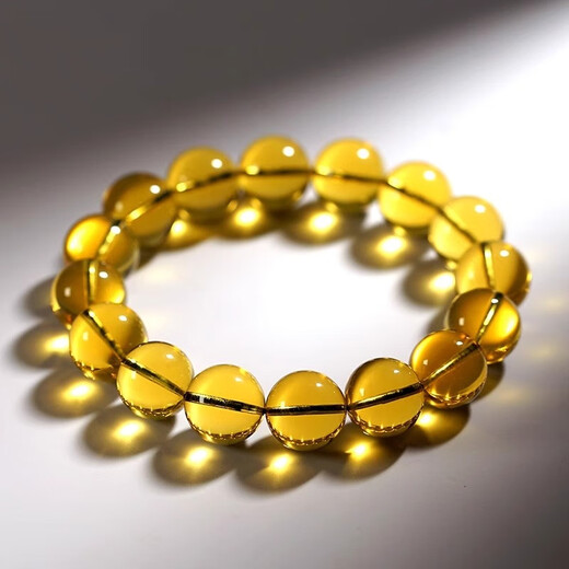Hongchen Liuxi Natural 7A Collection-grade Dominican Water Purifying Blue Amber Bracelet Yellow Crystal Amber Bracelet for Men and Women Authentic 7A+ Water Purifying Blue Amber Bracelet 10mm
