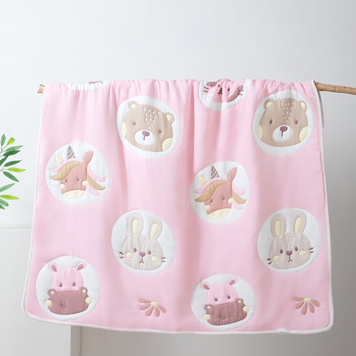 Pure cotton type A gauze quilt bath towel newborn baby bath blanket pure cotton six layers plus silk cotton quilt package sheet 0889-Animal Paradise 115*120cm 1 pack