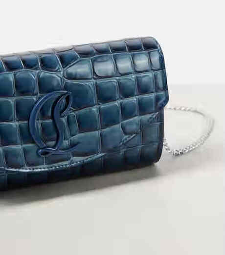 Luboting light luxury women's LOUBI54 leather handbag blue one size