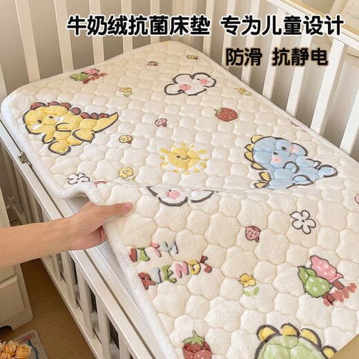 牛奶绒床垫宝宝小褥子冬季加绒拼接床软垫儿童幼儿园睡垫婴儿褥子 小猫咪【加绒加厚/可水洗/不掉毛】 80*180cm
