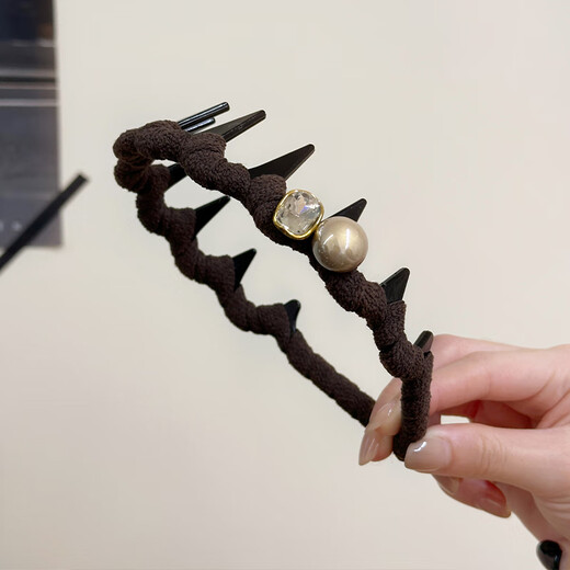 Idel Pearl high skull headband with toothed anti-slip headband for women 2025 new high-end daily wear toothed comb headband F3553 French high skull headband