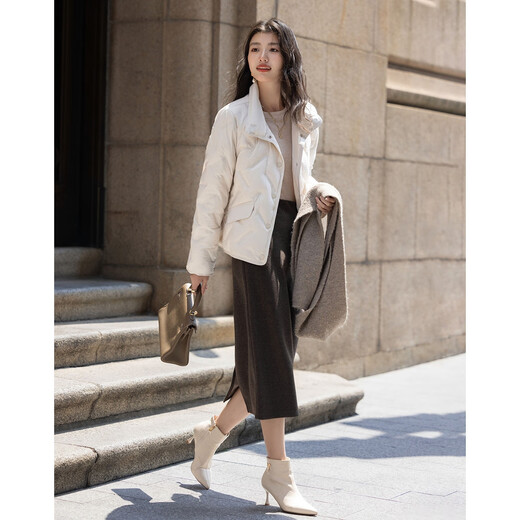Demana warm winter small stove winter light luxury 90 duck down lapel three-layer craft laminated direct-fill women's down jacket
