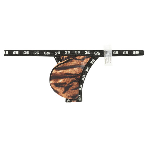 G-STATION Sexy Fashion Printed Men's Thong Japanese Style Small Tiger Print Zebra Tight Low Waist Briefs Zebra Print M (Japanese size is too small)