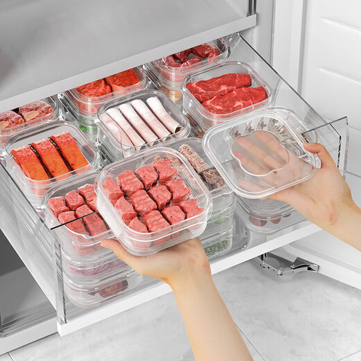 Refrigerator artifact food-grade frozen storage box microwave lunch box student lunch box lunch box freezable storage box 6 pieces 350ml
