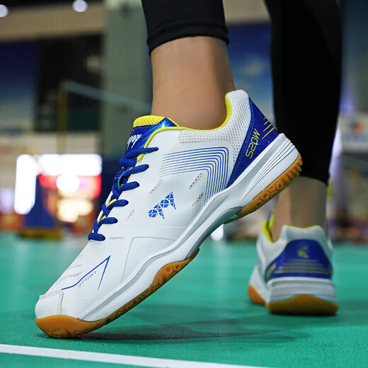 Badminton shoes 65z3 new autumn anti-slip light rebound youth shock-absorbing wear-resistant children's badminton shoes for men white blue 42