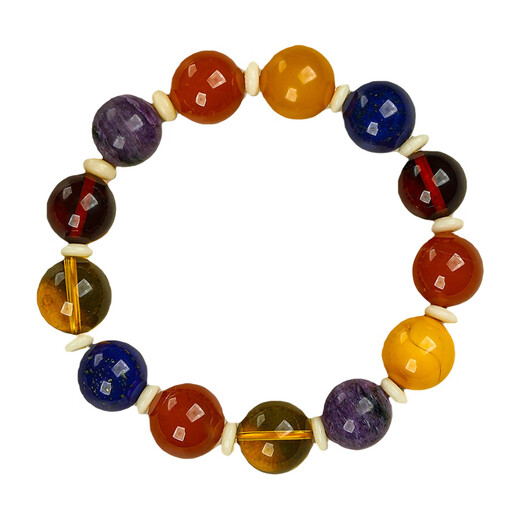 OUCERNY beeswax bracelet natural amber raw stone Duobao diy south red amazonite flower amber beaded bracelet dopamine B style
