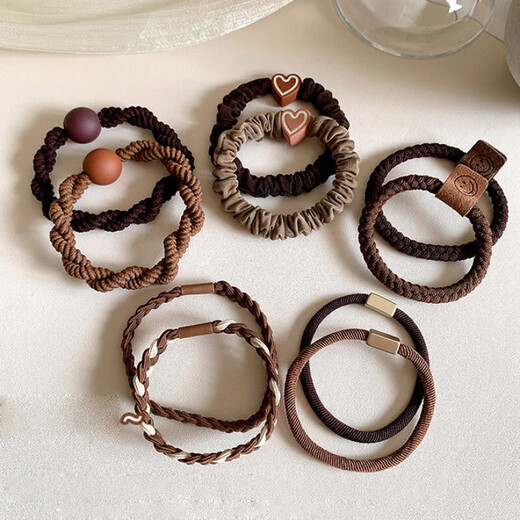 Ye Feili 5-piece Korean style rubber band headband, elegant simple hair accessories for women, high ponytail hair rope, high elasticity and high-end sense headband.