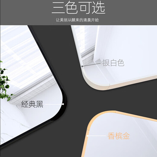 JD Logistics Ganzkörperspiegel, bodenstehender Ankleidespiegel, Glas, großer Spiegel, Schlafsaal, hochauflösender Montagespiegel, wandmontierte Kleidung, klassisches Schwarz, 150 x 40 cm, hängend und hochauflösend, explosionsgeschützt