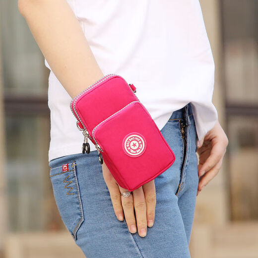 Small bag mini running arm bag mobile phone bag women's crossbody wrist bag hanging bag ultra-thin middle-aged mother and the elderly black-2 layers