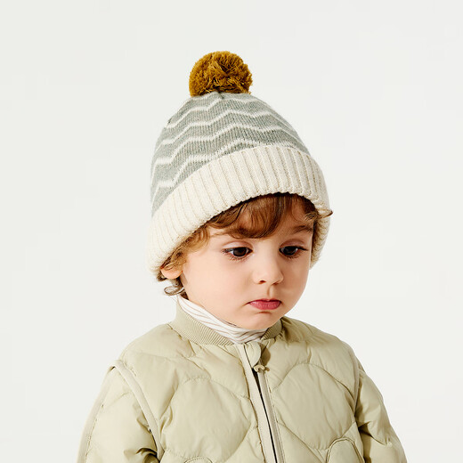 Tongtai (TONGTAI) baby hat autumn and winter 1-5 years old children's knitted hat for boys and girls to go out windproof hat ear protection hat yellow 50cm
