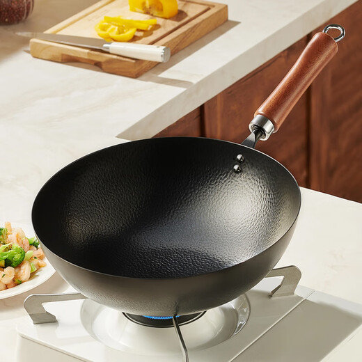 Zhang Zhuangyuan authentic handmade Zhangqiu big belly pot iron pot official flagship store home cooking pot uncoated non-stick frying pan 28CM