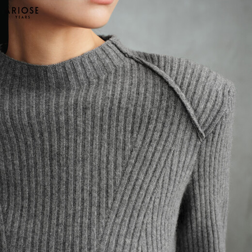 Enos Eshi shopping mall same style 2025 winter new 100% sheep wool half turtleneck sweater for women 41018005 smoke gray M