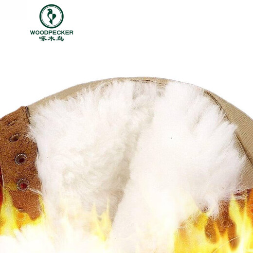 啄木鸟东北皮毛一体雪地靴东北雪地靴男皮毛一体保暖加厚羊毛高帮冬季防 特厚防寒真牛皮靴（9902） 38
