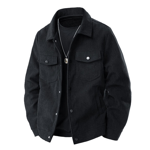 Baleno S&K Series Corduroy Jacket Men's 2025 Autumn New American Retro Casual Lapel Work Jacket Coffee XL Recommended 135-145 Jin Jin equals 0.5 kg