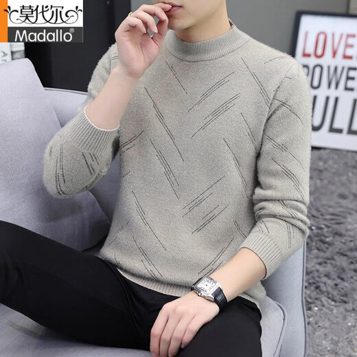 Pull à collier moyen modal Mink Velvet Black Fil Black en hiver épaissis en velours chaud en velours à demi-haut à couche K12156 Black 2xl (recommandé 135-150jin [Jin est égal à 0,5 kg]))
