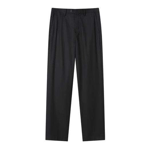 Made in Tokyo, machine washable wool trousers, men's business straight casual pants, men's trousers, suit trousers, black 34