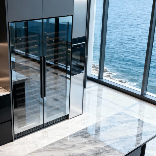 EREMITE frequency conversion ultra-thin dining built-in wine cabinet red wine cabinet constant temperature wine cabinet wine refrigeration and preservation cabinet cold drink tea beer tea cabinet constant temperature and humidity cigar cabinet mirror door red wine and cigar integrated cabinet / frequency conversion 325L