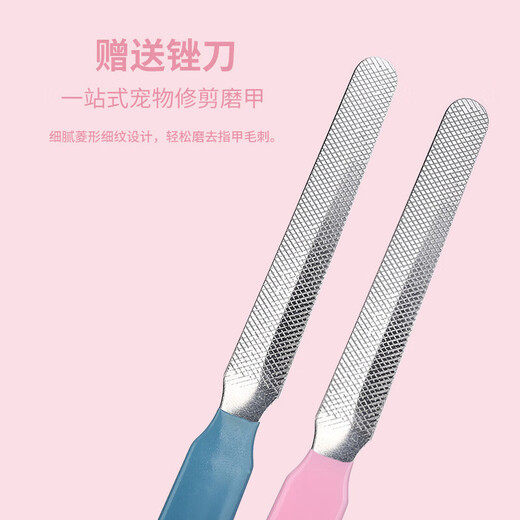 Pet Nail Clipper Set File Stainless Steel Cat and Dog Nail Clipper Cleaning and Beauty Supplies Blue Set-Large Factory Direct Sales