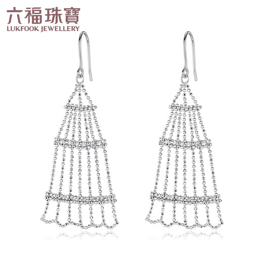 Lukfook Jewelry platinum earrings lace dance skirt platinum 950 earrings earrings gift for women priced GJP0011DS about 6.06 grams
