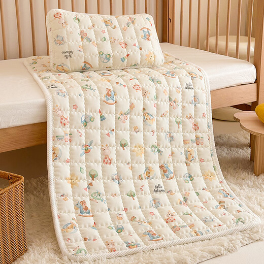 Tangyi double-layer gauze mattress baby small mattress spliced bed soft cushion children's cushion quilt kindergarten sleeping mat toy house 7A_Four Seasons Gaiji speed delivery single mattress 60x135cm