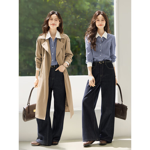 Mohan Yimei blogger's same style Mohan Yimei women's shirt top 2025 autumn new small shirt striped lapel shirt