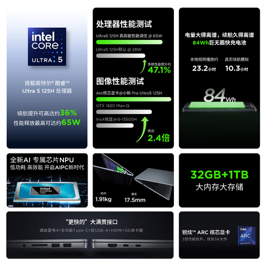 联想笔记本电脑小新Pro16 AI超能本 高性能轻薄本酷睿Ultra5 32G 1T 2.5K高刷屏 游戏【国家补贴20%】