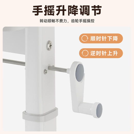 Zhaishida Computer Desk Home Desk Desk Hand-crank Lift Desk Study Desk Writing Desk Gaming Desk DNZ-17 Upgraded Pulley Model Simple White 120*60cm