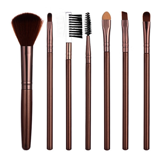 7-piece makeup brush set, high-end makeup, blush brush set, eye shadow brush, lip brush, beauty tool, all-black seven-piece brush 1, all-black seven-piece brush