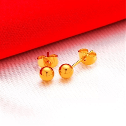 Fat Donglai Fat Donglai same style Qiying store gold color earrings for women 999 pure gold earrings four-leaf clover earrings 18k gold earrings double C earrings a pair