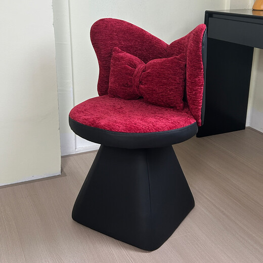 Tangke dressing table stool light luxury high-end designer butterfly chair rotatable girls bedroom cloakroom French makeup chair butterfly chair starry sky black rotatable