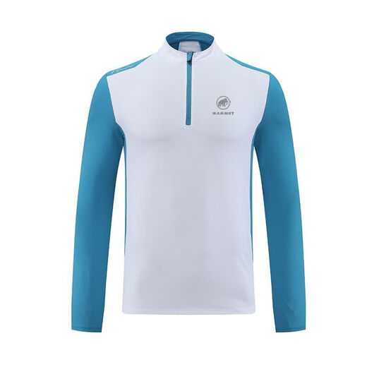 Mammoth Mammoth Elephant Summer Quick-Drying Clothing Lightweight Sports Long-Sleeved T-shirt Outdoor Half-Open Collar Cycling Suit for Men Haze Blue and White Fluorescent Orange and Black M 100120Jin Jin is equal to 0.5 kg