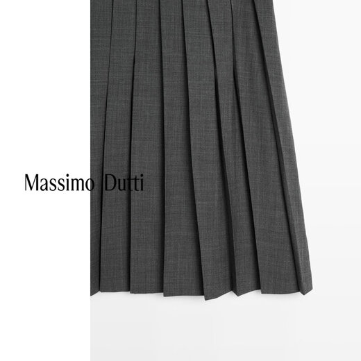 
Massimo Dutti autumn new product 20205 women's clothing elegant and high-end simple style box pleated skirt 05257504 dark gray M (38) (170/70A)