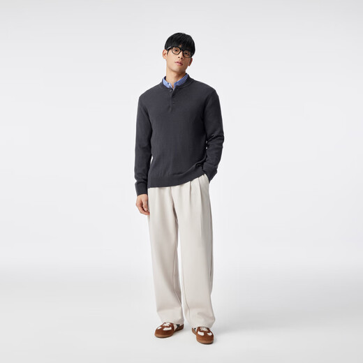 BODYDREAM merino wool BODYDREAM BM Henry collar sweater men's machine washable wool sweater black S