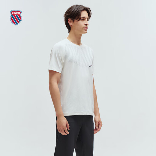 T-shirt masculin de Kswiss en été respirant Nouveau uniforme de tennis de couleur unie de couleur unie à la mode et de sport décontractée 1010691 869