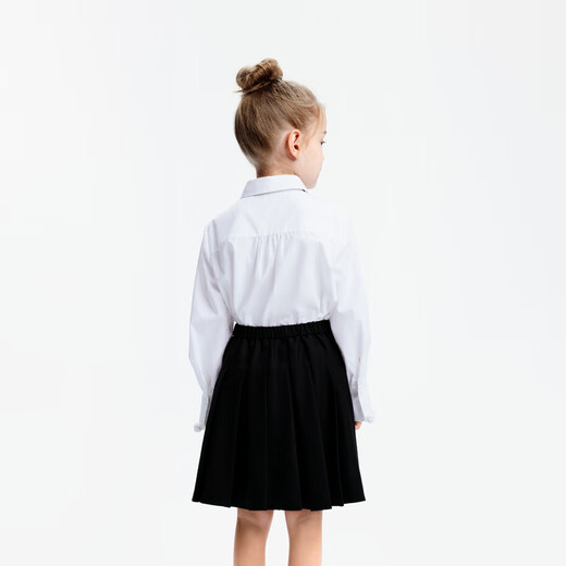 Little MO&Co. Children's clothing autumn new style girls pure cotton long-sleeved shirt performance shirt KBD3SHT012 white 150 150/72