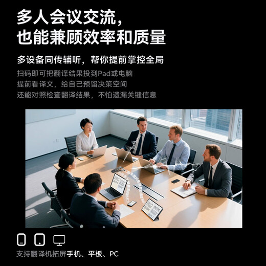 IFLYTEK Dual-Screen Translator 2.0 multi-lingual offline translator, simultaneous subtitle translation, industry translation, real-time oral translation for traveling abroad