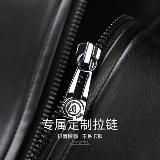 杉杉（FIRS）【银狐绒】经典皮衣夹克男2025秋冬新款商务轻奢保暖复古外套370 黑色 L 175/92A