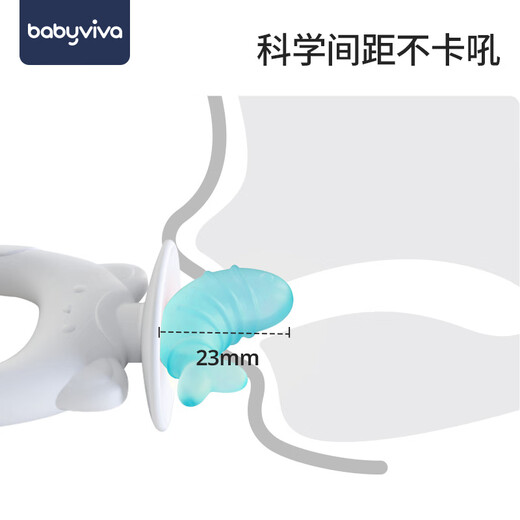 Babyviva Baby Teeth Fixing Device Food Grade Teeth Stick Baby Teething Glue 4-6 Months Old Baby Kitten Teeth Fixing Device - Iceland Blue + Bass Orange