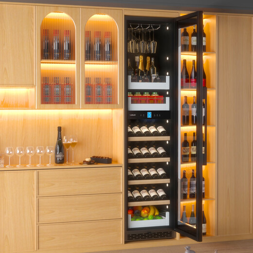 Kelati red wine cabinet constant temperature wine cabinet home 2 meters high large capacity can be embedded in the living room glass door frost-free wine cabinet villa wine cabinet tea preservation cabinet beer and wine display cabinet 2 meters high single temperature red wine single layer full 270L