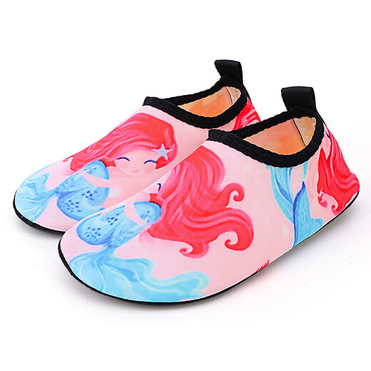 Children's indoor sports shoes for boys and girls, baby socks and shoes for elementary school students, soft-soled non-slip barefoot fitness skipping shoes for home, Mermaid 22/23, suitable for feet length 14-14.5CM