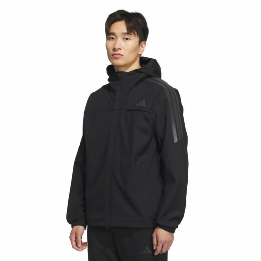 Adidas men's fashion versatile sports casual woven jacket KA1307 black 2XL