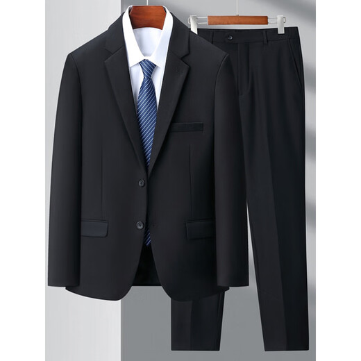 Lilan wool suit suit for men, professional formal work suit, banquet wedding dress, plus size men, navy blue middle slit 2XL 185/100