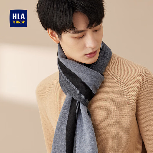 Hailan Home Scarf Men's Autumn and Winter Scarf Warm Outdoor Riding Coldproof Scarf Birthday Gift Gift Boyfriend Gift Box Khaki [Exquisite Gift Box]