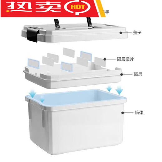 Yaowanxi fishing gear box, fishing tool box, fishing accessories storage box, double-layer large-capacity main line and sub-line space bean storage box, double-layer accessory box, new benefits